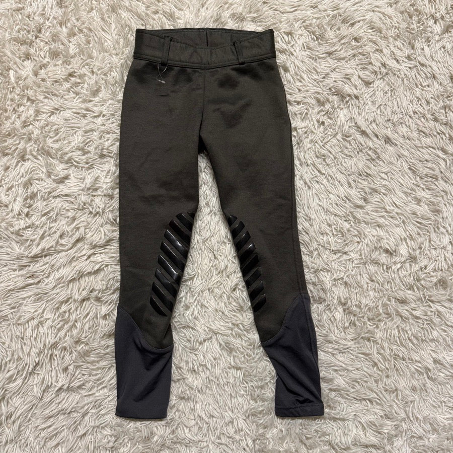 Girl’s Size 10 Grey Ovation Knee Patch Winter Horseback Riding Tights Breeches