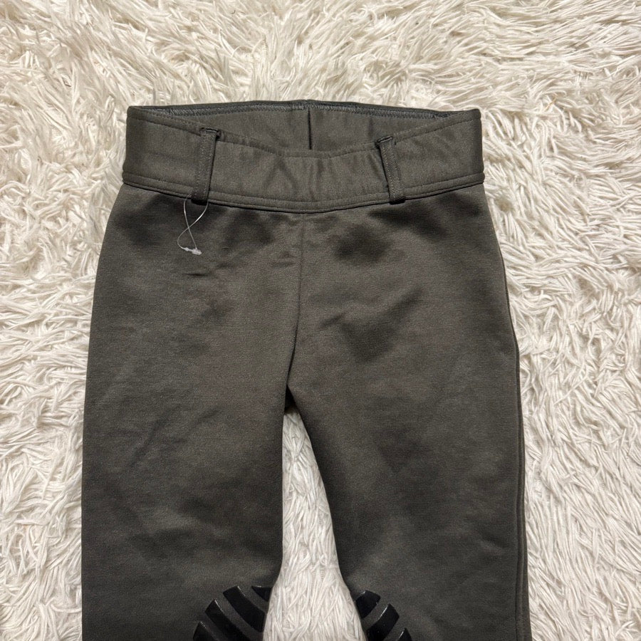 Girl’s Size 10 Grey Ovation Knee Patch Winter Horseback Riding Tights Breeches