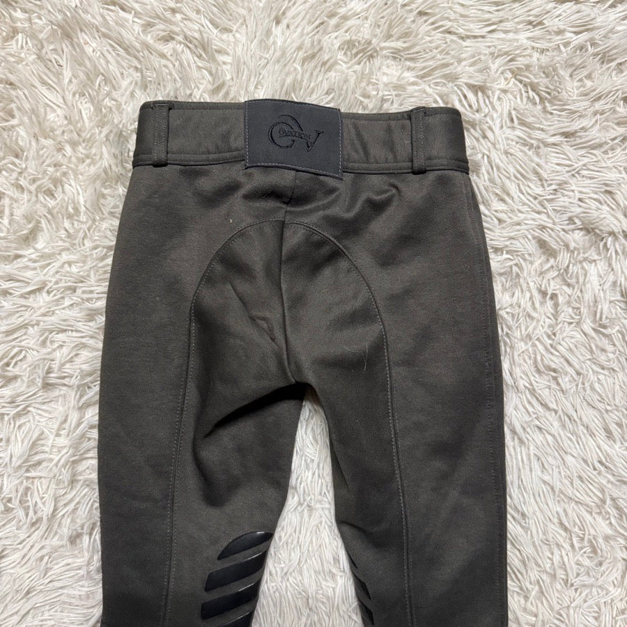 Girl’s Size 10 Grey Ovation Knee Patch Winter Horseback Riding Tights Breeches