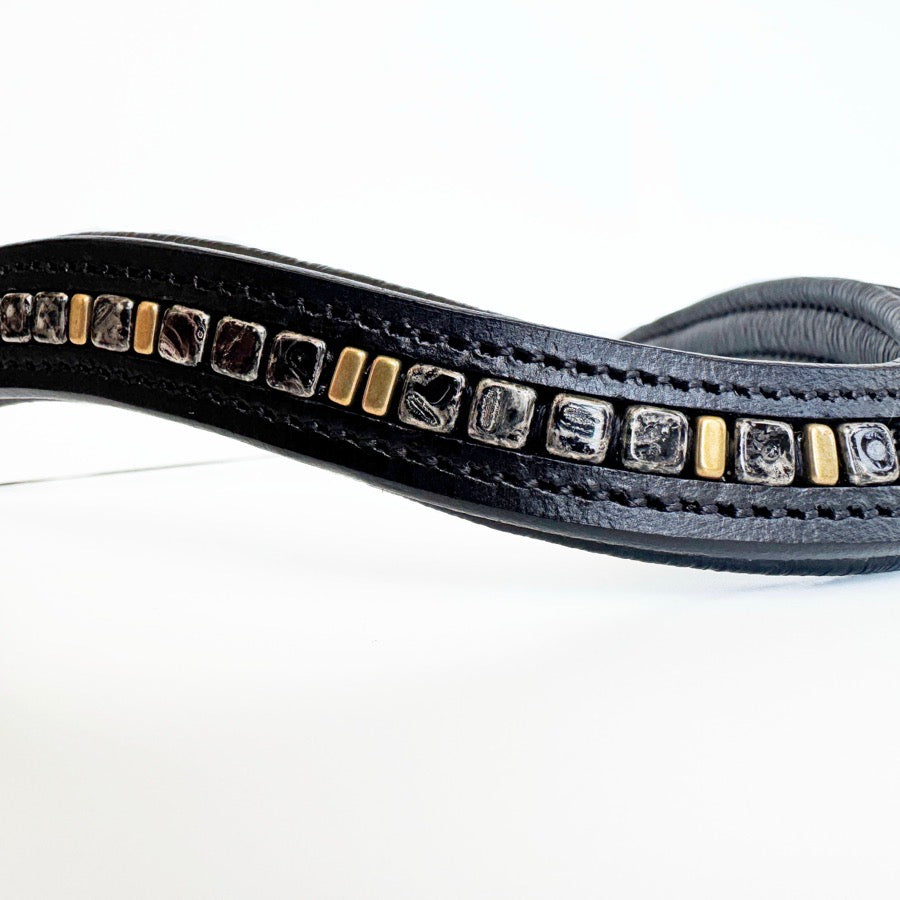 OTHER Black & Gold Beaded Browband (4)