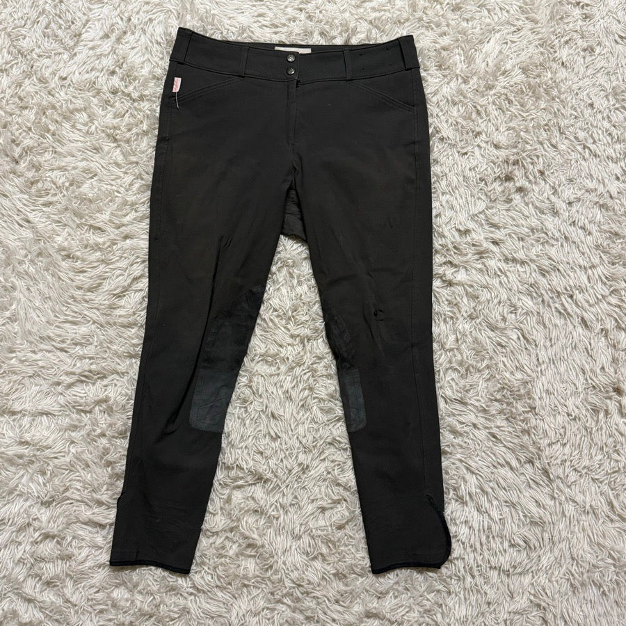 Women’s Size 32 Black Tailored Sportsman Knee Patch Horseback Riding Breeches.