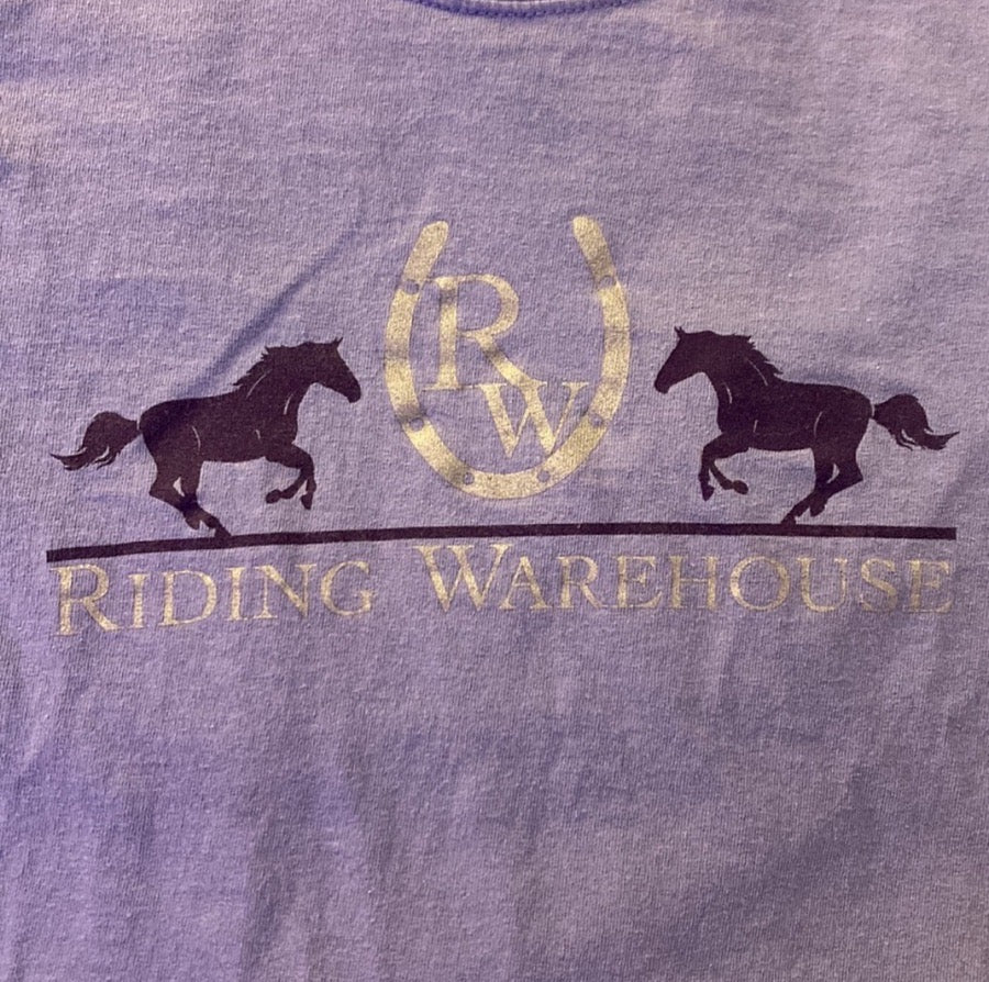 Lavender colored Riding Warehouse Logo T-Shirt