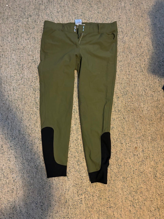 Dover Saddlery Green Knee Patch Wellesley Breech