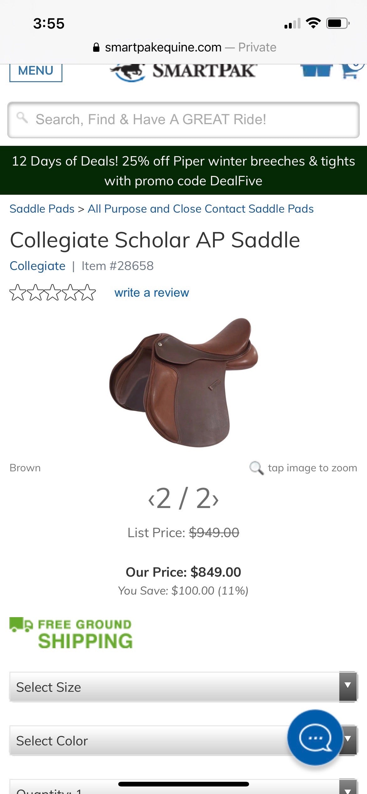 Collegiate Saddle