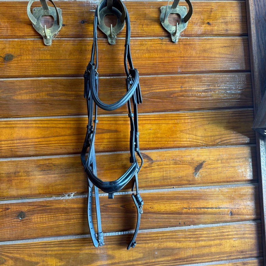 Other Black Kavalkade Warmblood Size Horseback Riding Ivy Padded Bridle With Flash