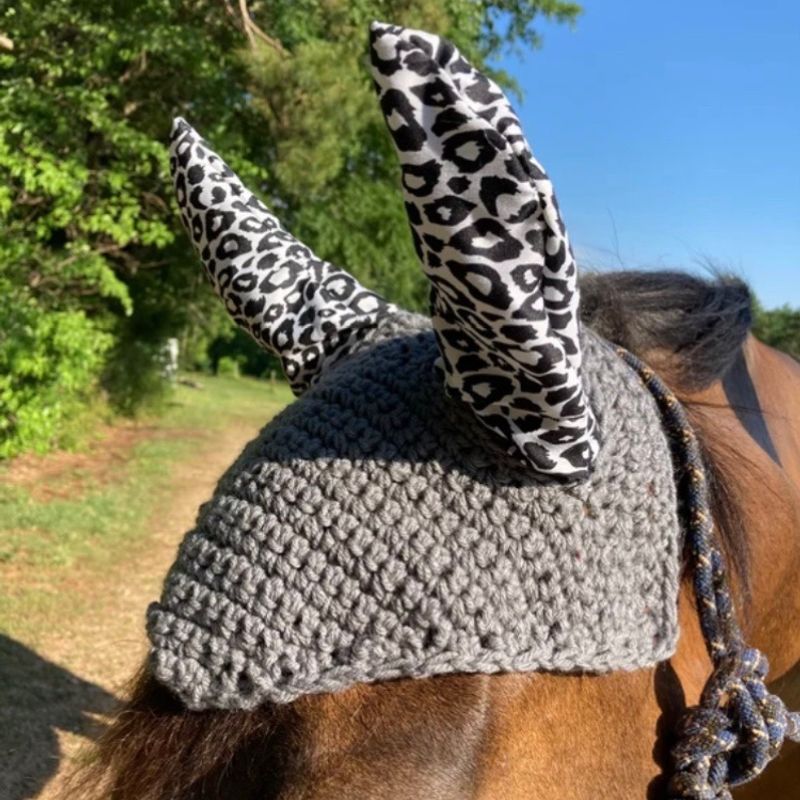 Custom Grey Cheetah Print Ear Bonnet