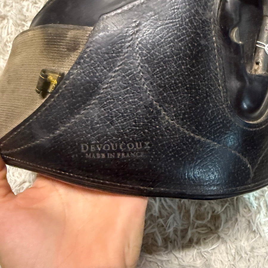 DEVOUCOUX 28” Black Devocoux Leather Horseback Riding English Girth (6)