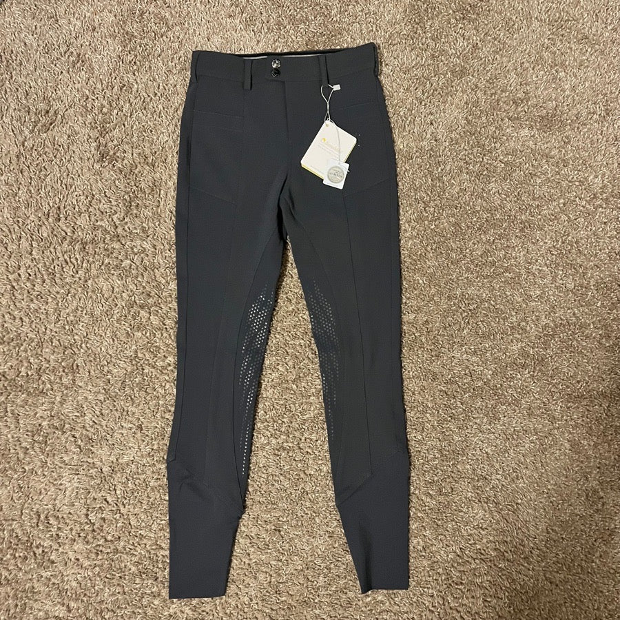 New Women Size 22 Grey Samshield Charlotte Knee Patch Horseback Riding Breeches