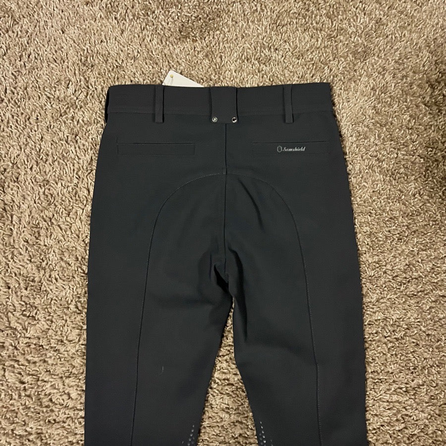 New Women Size 22 Grey Samshield Charlotte Knee Patch Horseback Riding Breeches