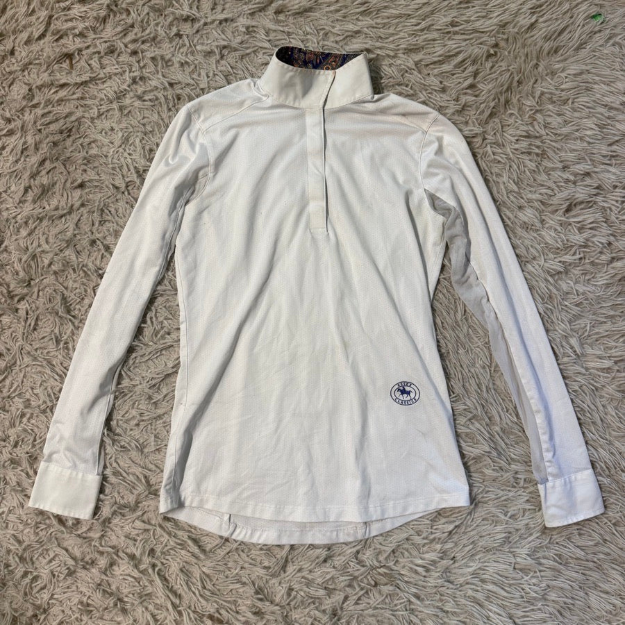 ESSEX CLASSICS Women’s Small White Essex Classics Long Sleeve Horseback Riding Show Shirt