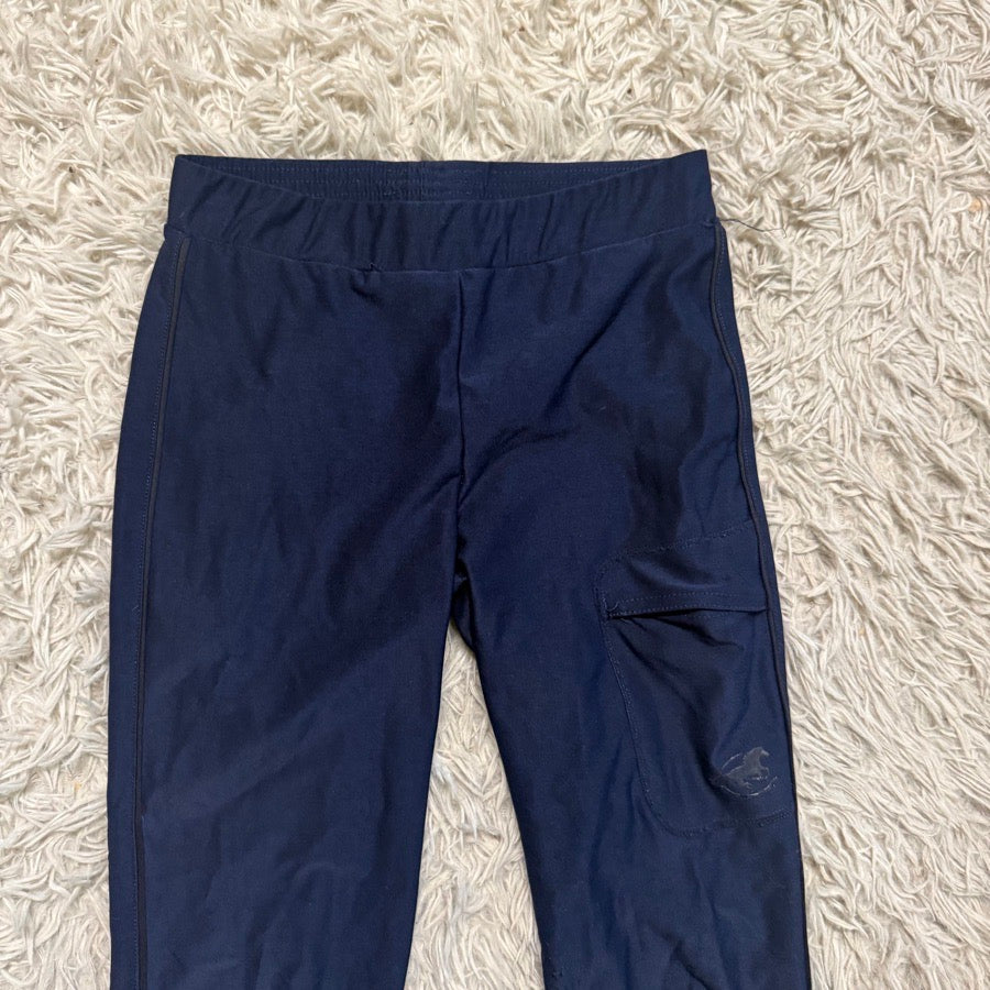 Girl’s Large Navy Knee Patch Horseback Riding Tights Breeches. Good Condition.