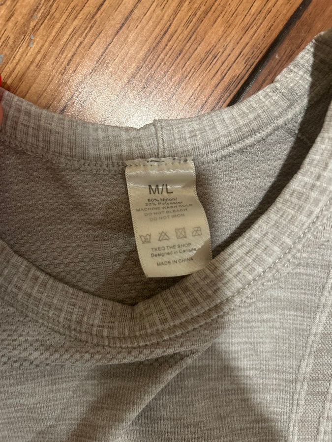 TKEQ The 'KENNEDY' Seamless Long Sleeve grey shirt