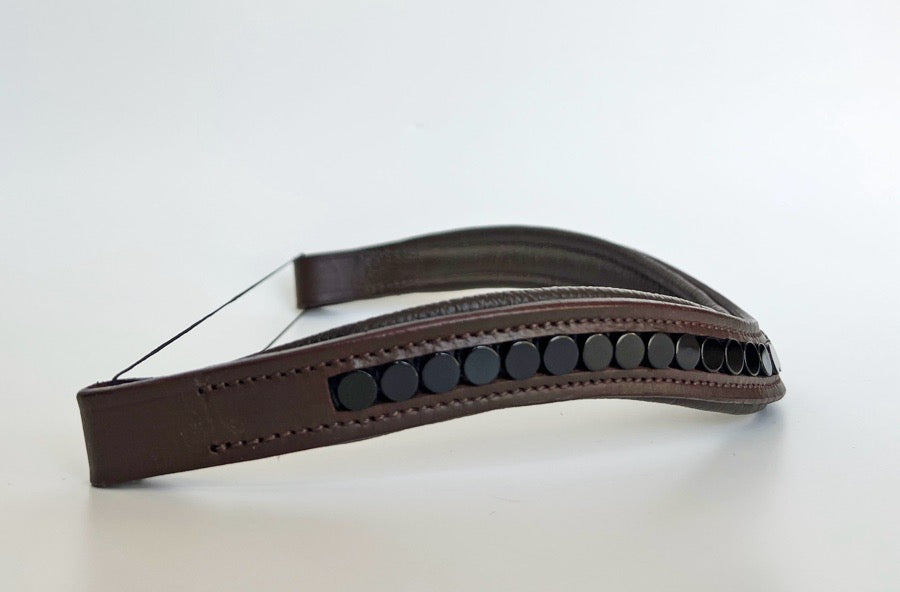 Black on Brown Beaded Browband