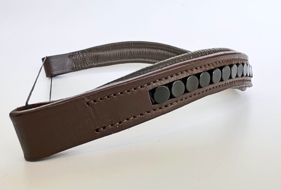 Black on Brown Beaded Browband