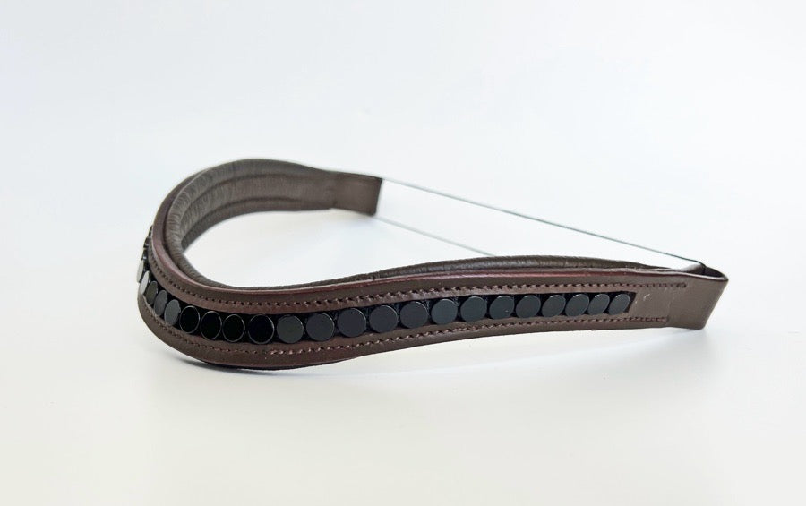 Black on Brown Beaded Browband