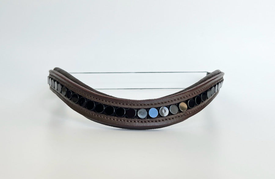 Black on Brown Beaded Browband