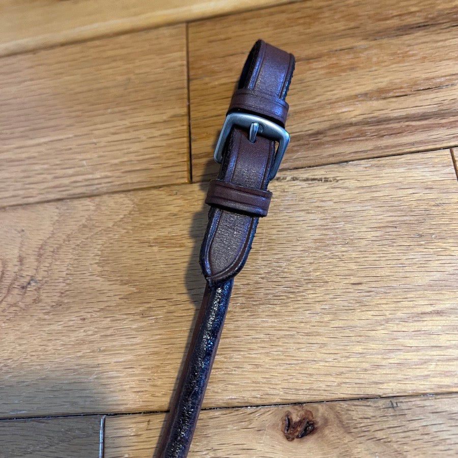 Brown leather grab strap