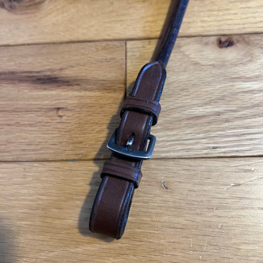 Brown leather grab strap
