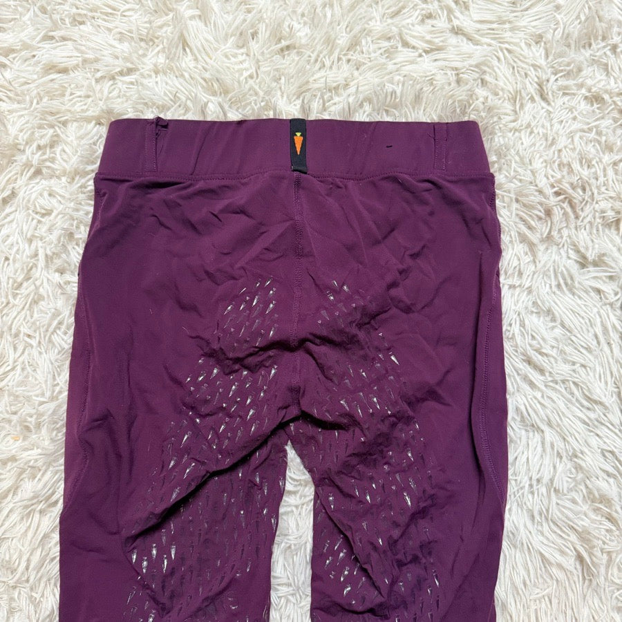 Girl’s Medium Purple Kerrits Full Seat Horseback Riding Tights Breeches. Good Co