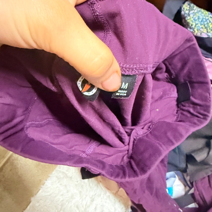 Girl’s Medium Purple Kerrits Full Seat Horseback Riding Tights Breeches. Good Co