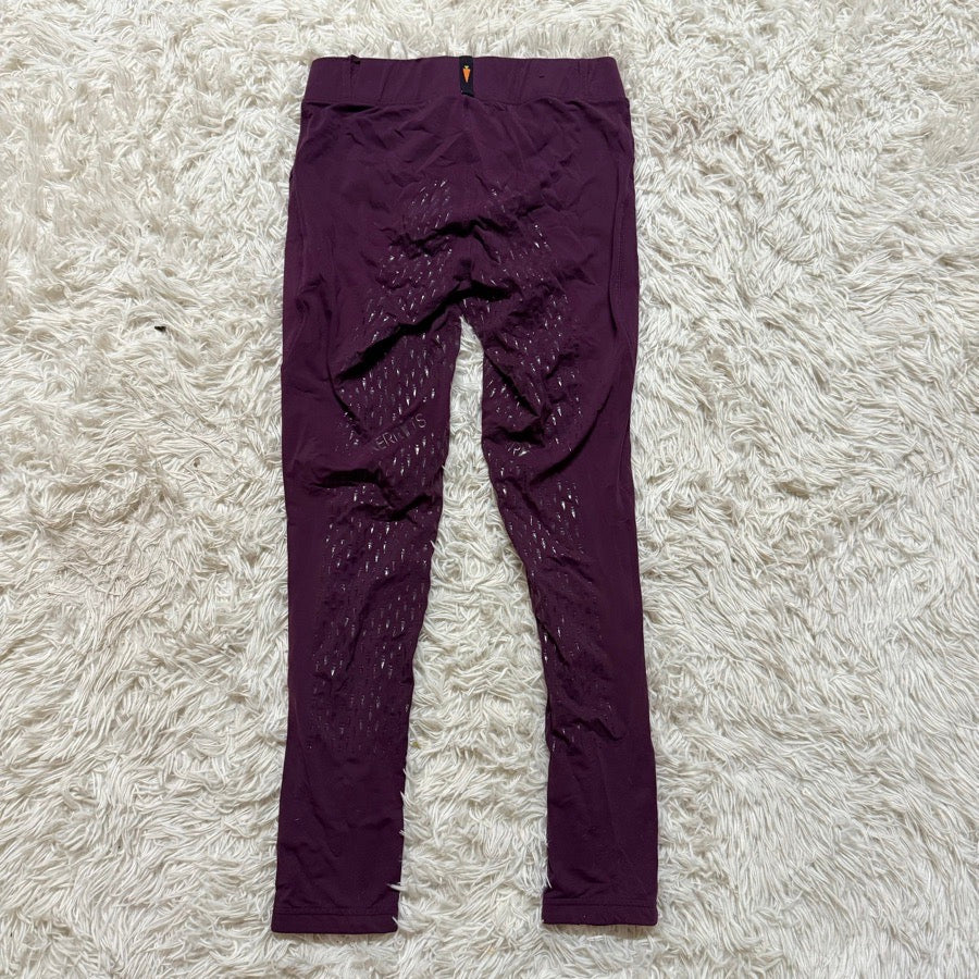 Girl’s Medium Purple Kerrits Full Seat Horseback Riding Tights Breeches. Good Co