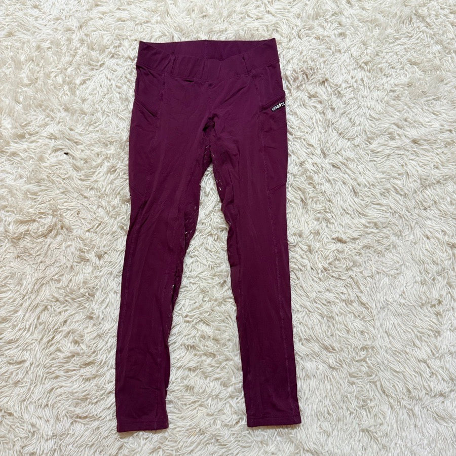 Girl’s Medium Purple Kerrits Full Seat Horseback Riding Tights Breeches. Good Co