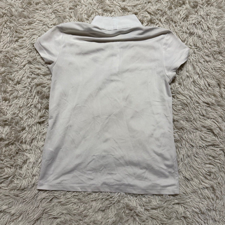 Girl’s XL White Ariat Short Sleeve Horseback Riding Show Shirt. Good Condition.