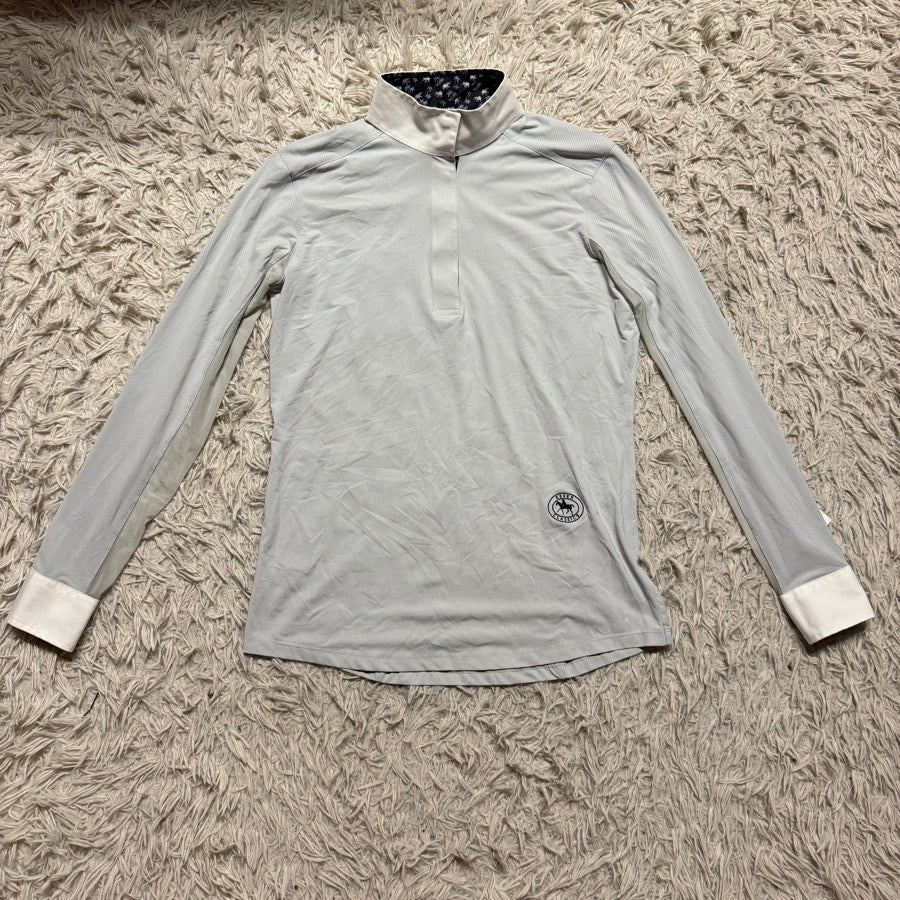 ESSEX CLASSICS Women’s Medium Light Grey Essex Classics Long Sleeve Horseback Riding Show Shirt
