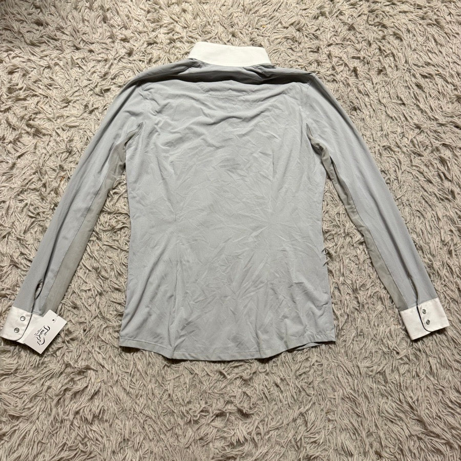 ESSEX CLASSICS Women’s Medium Light Grey Essex Classics Long Sleeve Horseback Riding Show Shirt (3)
