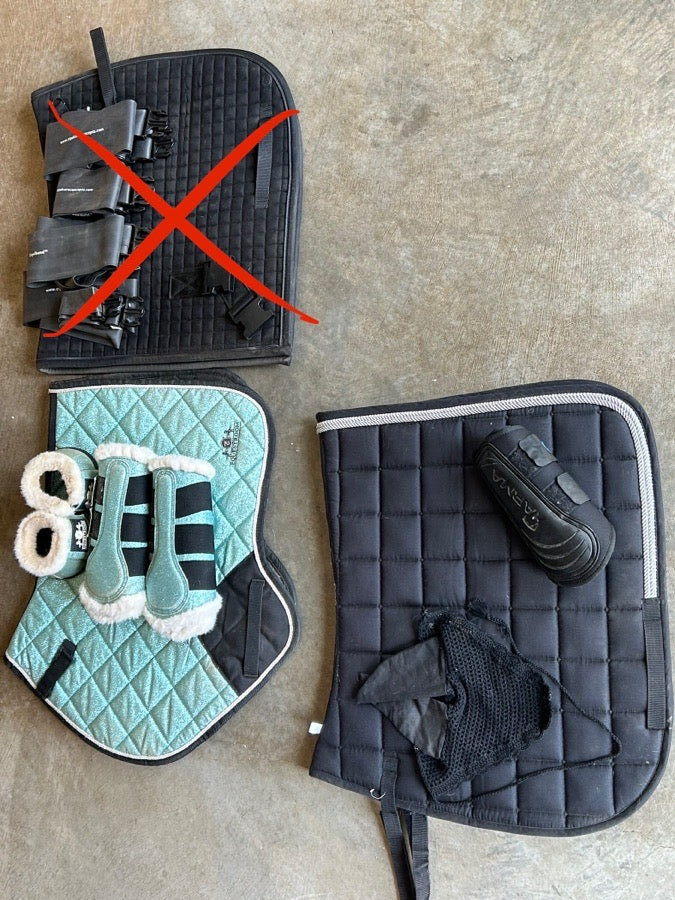 Blue glitter saddle pad set