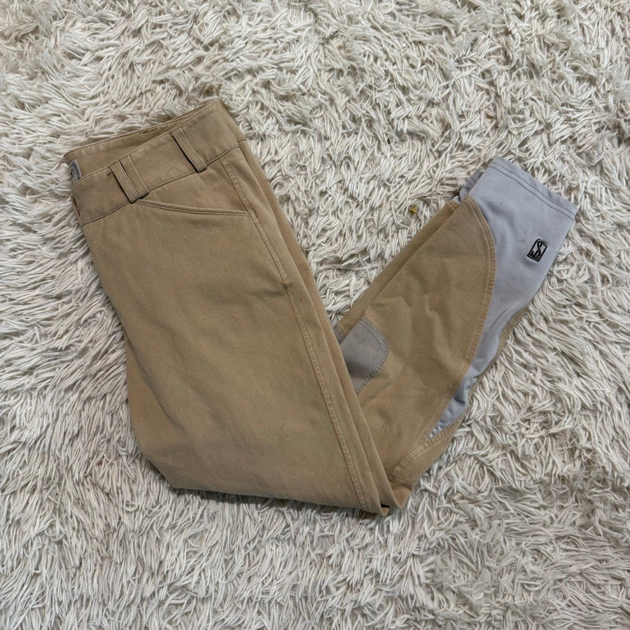 Women’s Size 28 Tan Tredstep Knee Patch Horseback Riding Breeches. Good Cond.