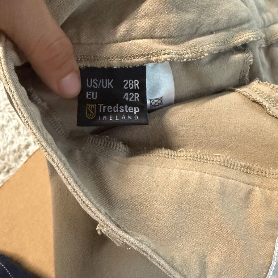 Women’s Size 28 Tan Tredstep Knee Patch Horseback Riding Breeches. Good Cond.