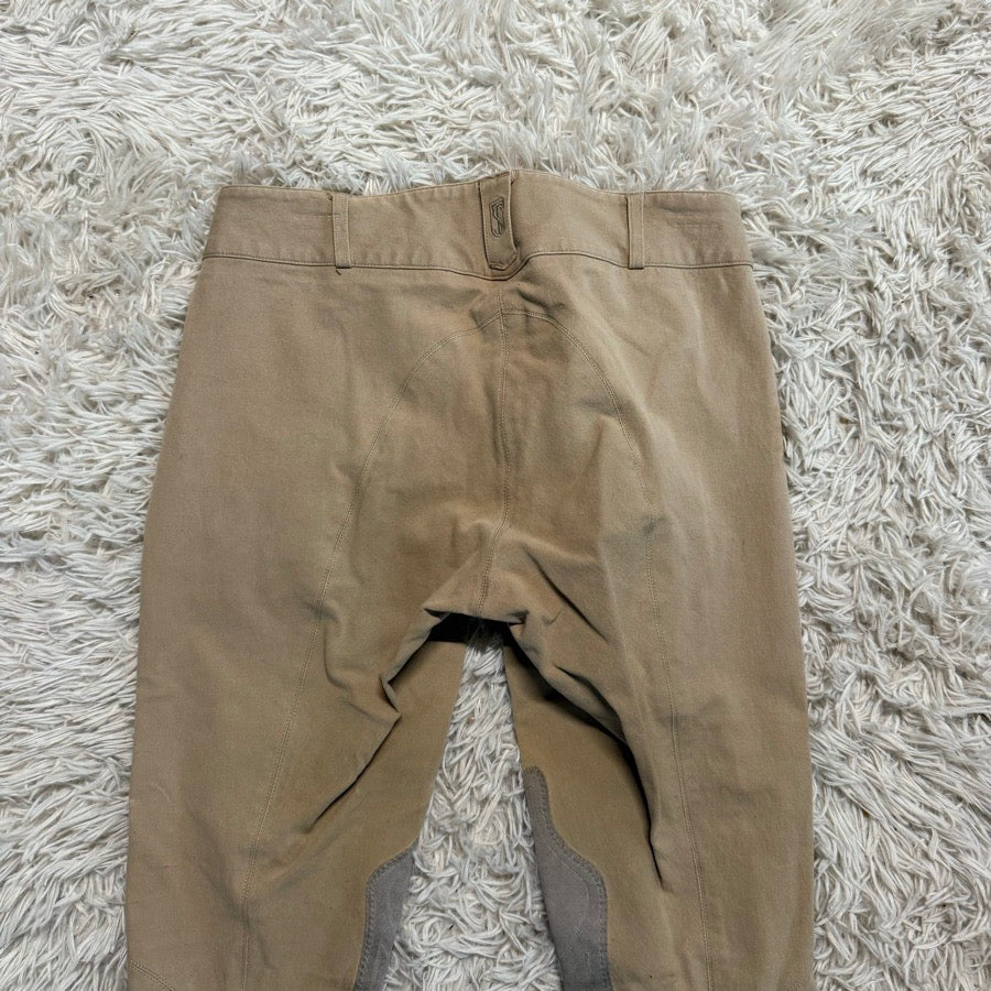 Women’s Size 28 Tan Tredstep Knee Patch Horseback Riding Breeches. Good Cond.