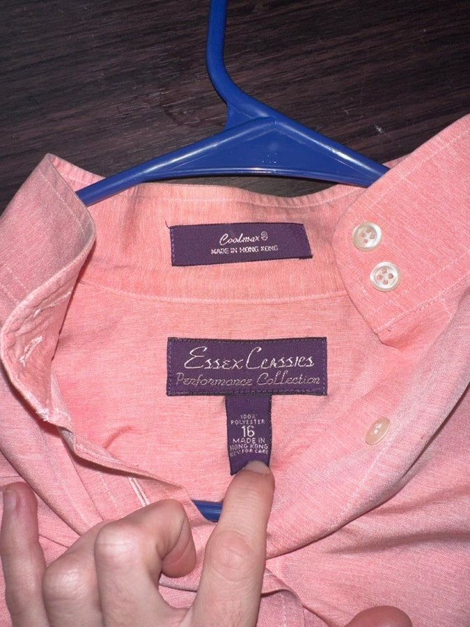 ESSEX CLASSICS Likely vintage! Essex Classics Coolmax Performance Show Shirt - Size 16 (3)