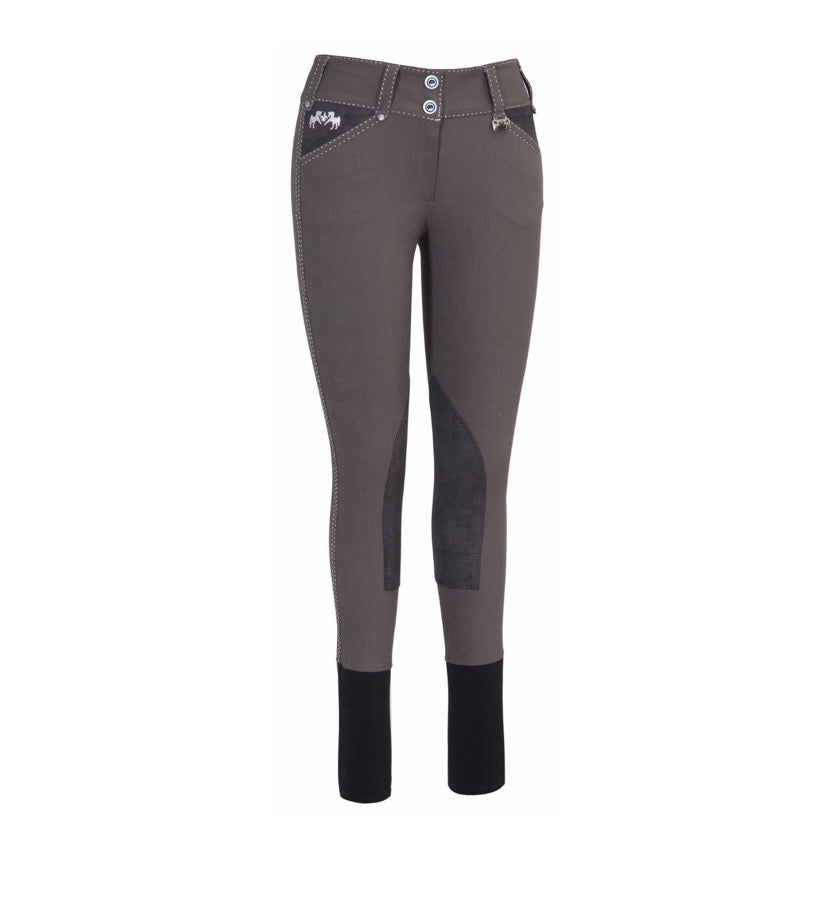 Equine Couture Blakely Knee Patch Breeches(Charcoal)