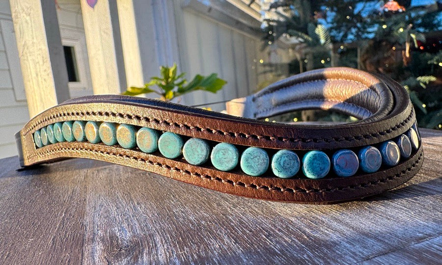OTHER Blue Beaded Browband (5)