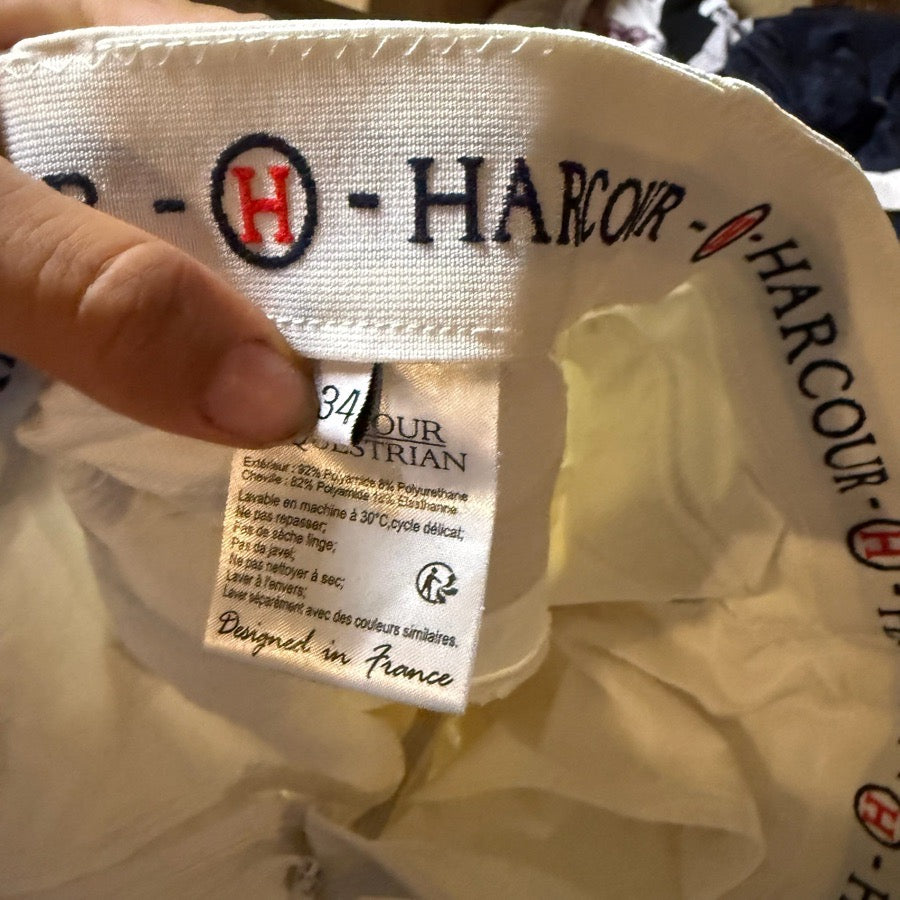 Women’s Size 24 White Harcour Knee Patch Horseback Riding Breeches