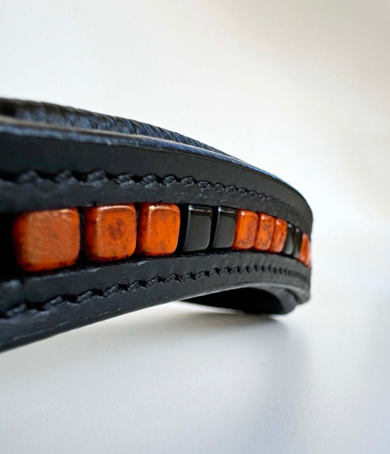 Black & Orange Halloween Beaded Browband