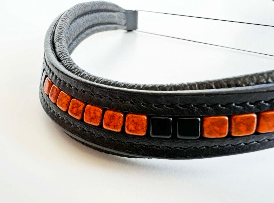 Black & Orange Halloween Beaded Browband