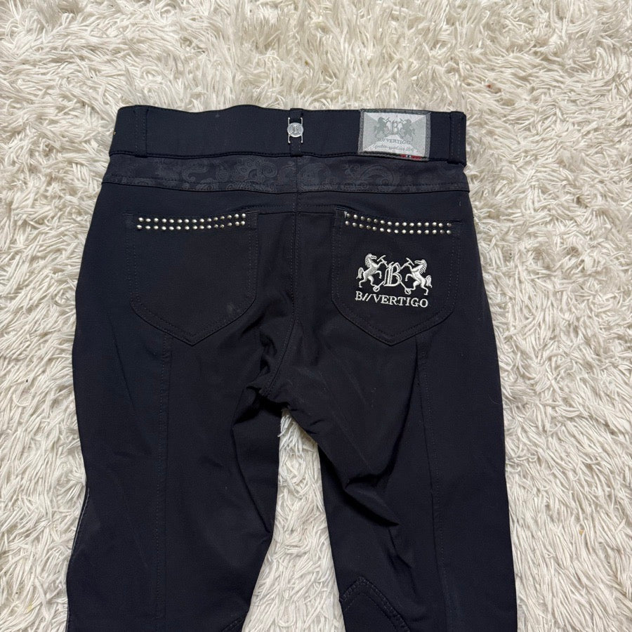 Women’s Size 22 Black B Vertigo Knee Patch Horseback Riding Breeches. Good Cond.