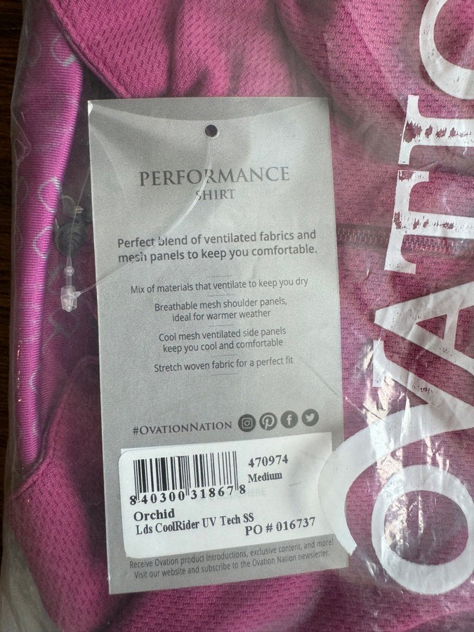 OVATION Women's Cool Rider UV Short Sleeve Sun Shirt - Orchid (3)