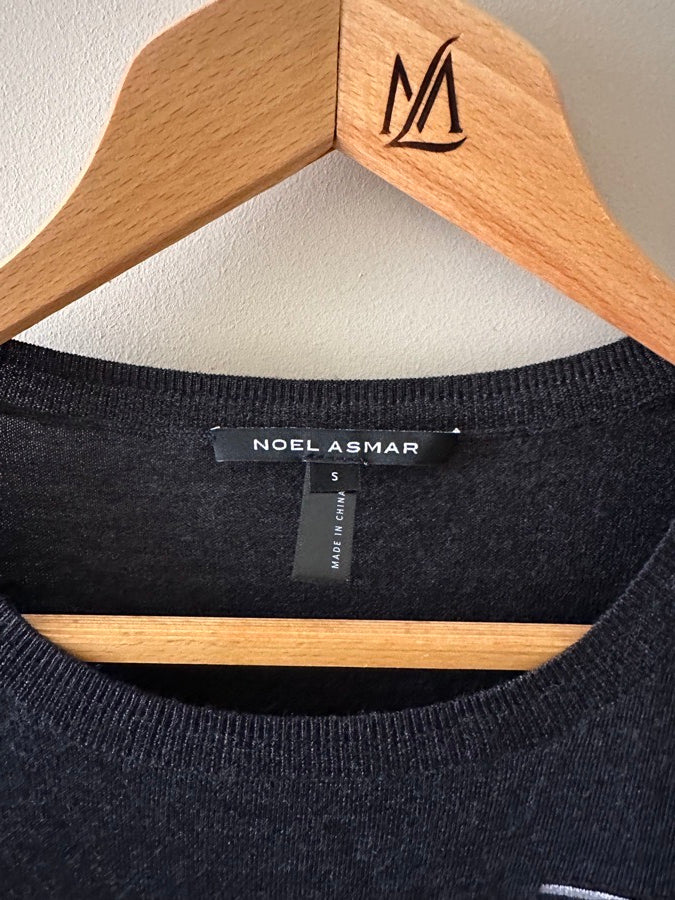 Noelle Asmar Longines World Cup Vancouver Gray Crewneck Sweater w/ Elbow Patches