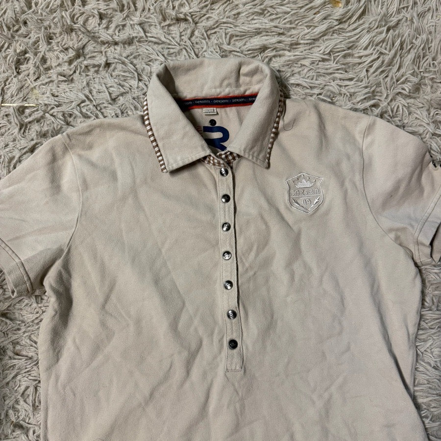 GERSEMI Women’s Large Tan Gersemi Short Sleeve Horseback Riding Polo Shirt (2)