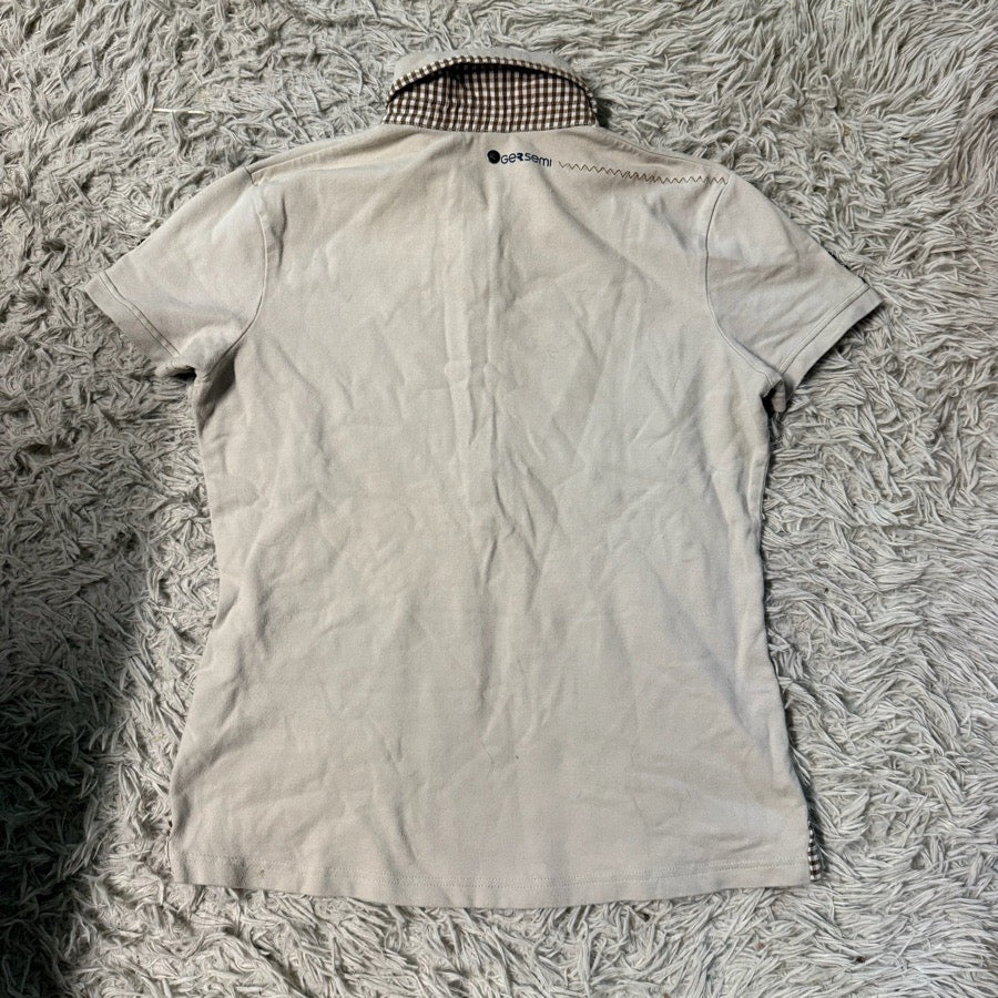 GERSEMI Women’s Large Tan Gersemi Short Sleeve Horseback Riding Polo Shirt (4)