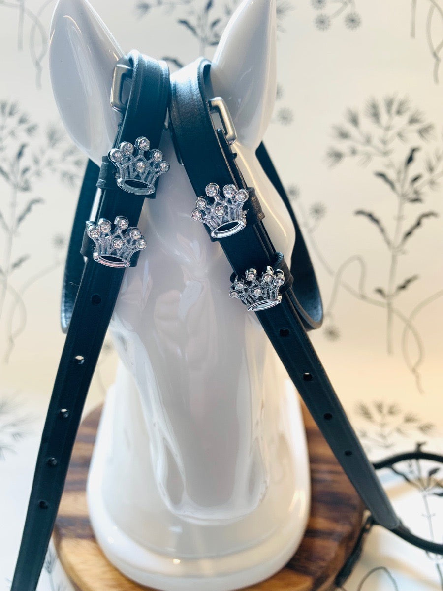 Silver crown spur straps
