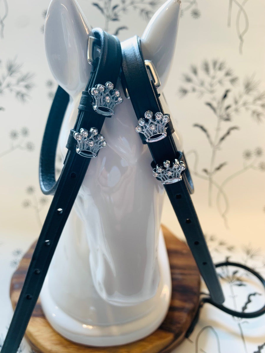 Silver crown spur straps