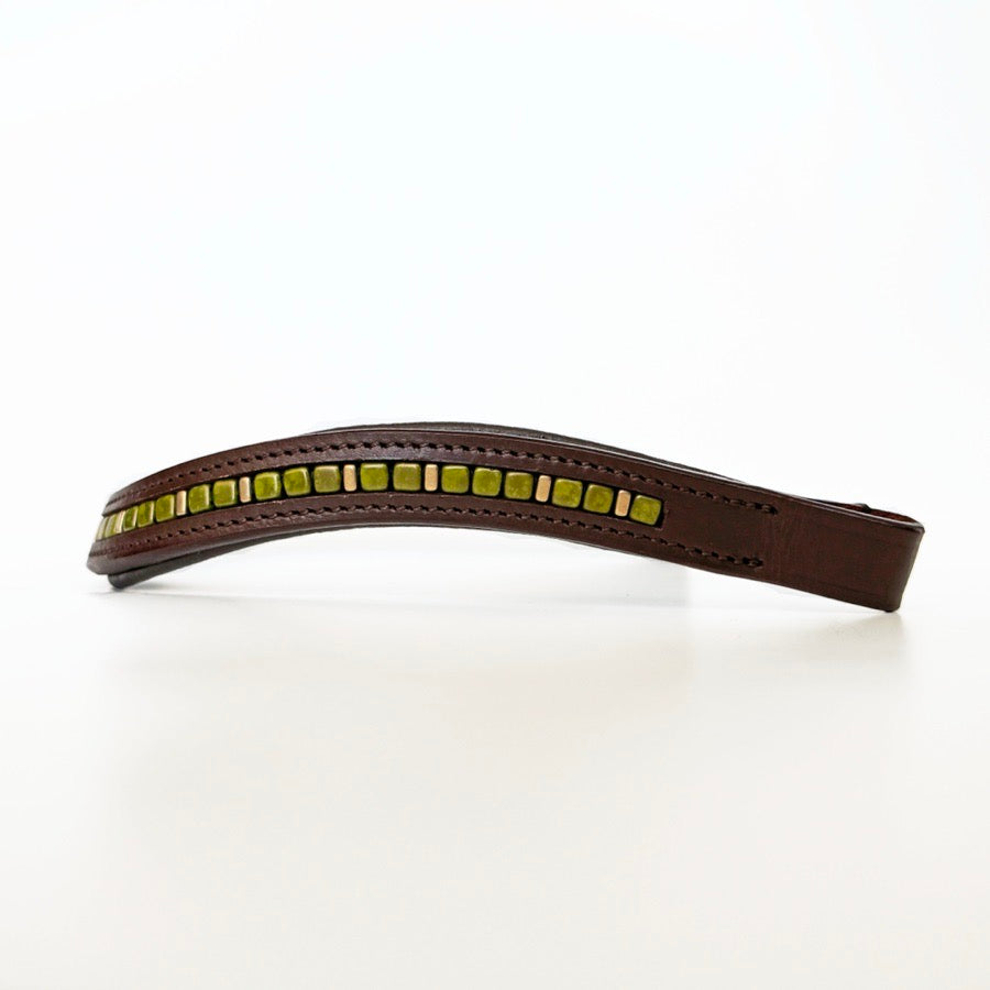 OTHER Green & Gold Beaded Browband (4)