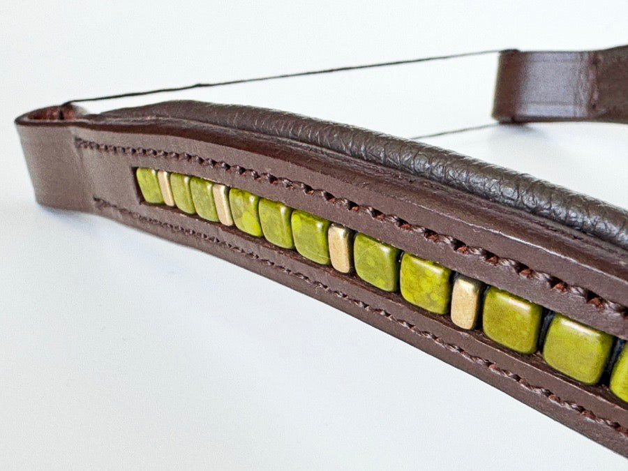 OTHER Green & Gold Beaded Browband (5)