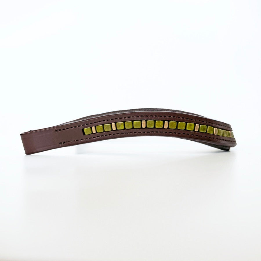 OTHER Green & Gold Beaded Browband (3)