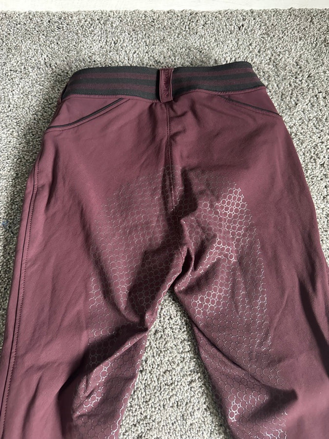 24R Lemieux burgundy silicone full seat breeches